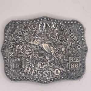 Vintage 1986Hesston national finals rodeo belt buckle
